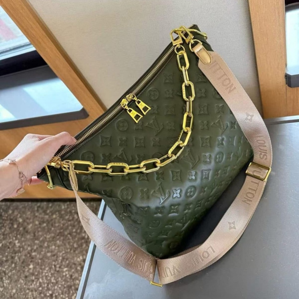 Designer Coussin Hobo Olive Green Quilted Women's Bag
